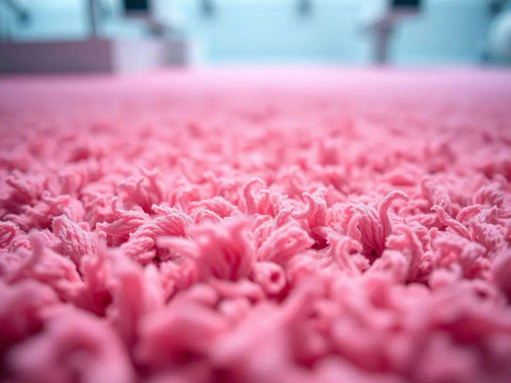 Close-up of high-tech carpet fibers under a microscope, labo