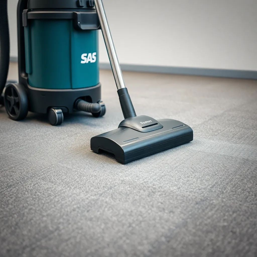 A professional industrial vacuum cleaner being used on a cle